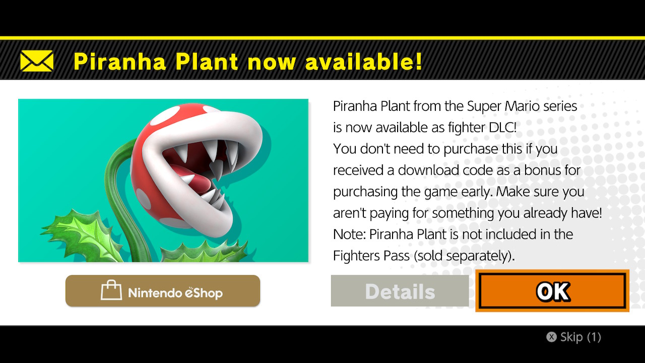 Piranha Plant DLC Cost & How To Buy in Smash Bros Ultimate