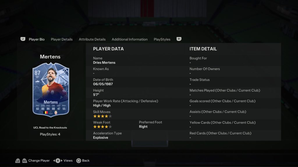 Screenshot of mertens in fc 24