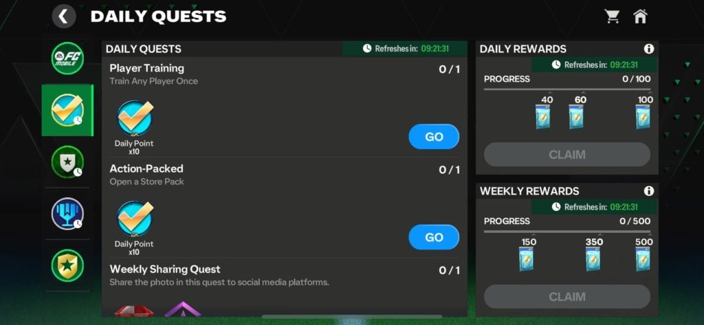 Screenshot of EA FC Mobile from Max Wilkins' account