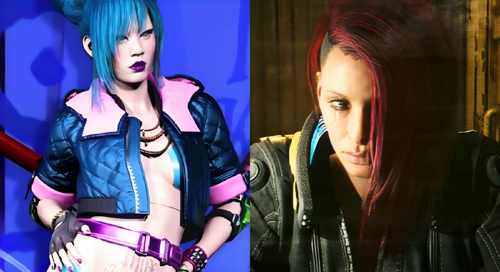 Left image Cyberpunk 2077 Mox girl, right image Cyberpunk 2077 female V