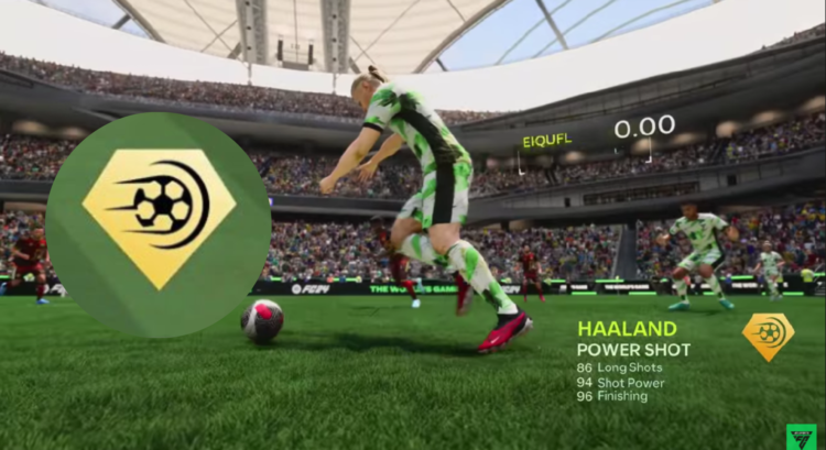 Picture of a playstyle indicator and Haaland in EA FC 24