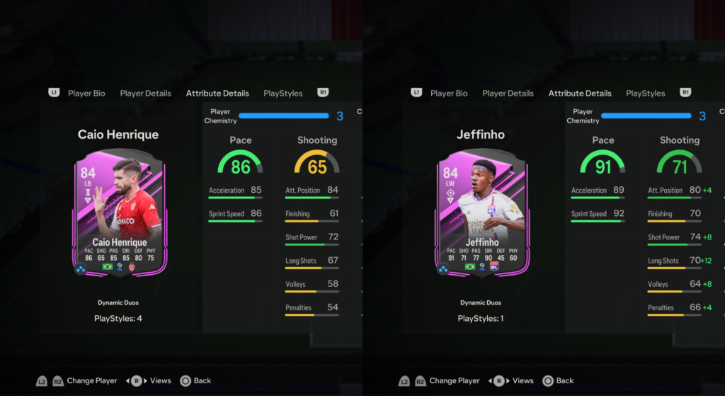 Screenshot of sbc Henrique and Jeffinho